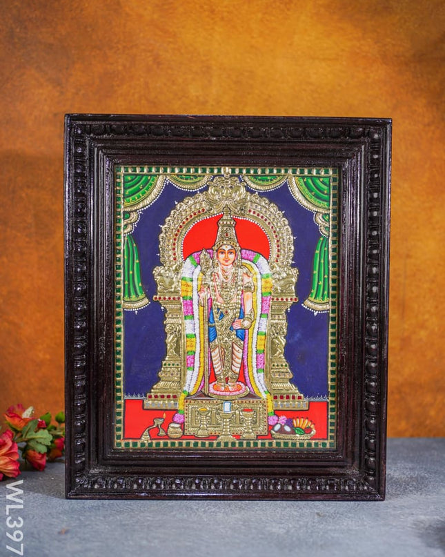 Tanjore Painting - Murugan 15 X 12 Inch Flat [Gold Foil] Wl3978