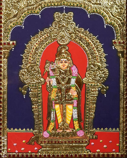 Tanjore Painting - Murugan - Semi Embossed - 15x12 inch - WL1941 - Tanjore Painting