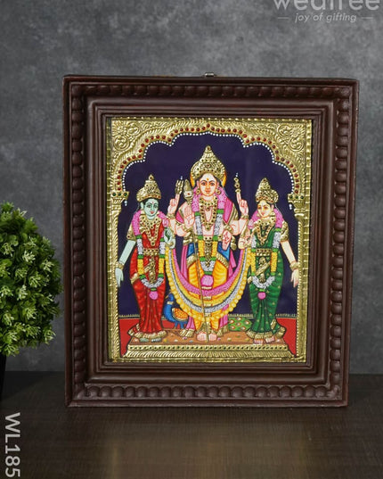Tanjore Painting Murugan Valli Deivanai - 12X10 Wl1853