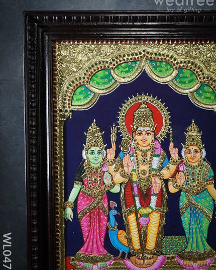 Tanjore Painting Murugan Valli Deivanai - 24X18 Inches Wl0471