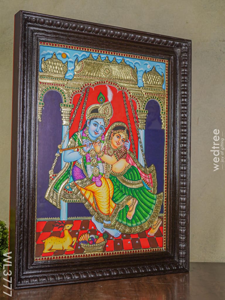 Tanjore Painting Jhoola Radha Krishna - 24X18 Inch Wl3777