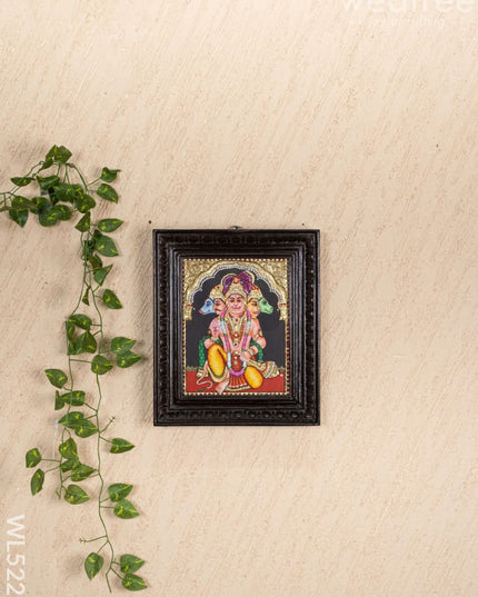 Tanjore Painting - Panchamukhi Hanuman - Semi Embossed - 10x8 inch - WL5229 - Tanjore Painting