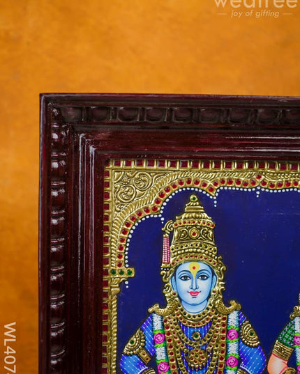 Tanjore Painting - Panduranga-Rukmini - Flat (Gold Foil) - 15x12 inch - WL4074 - Tanjore Painting