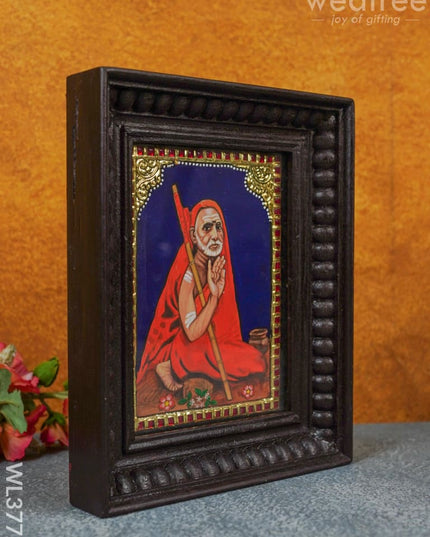 Tanjore Painting Periyava - Flat (Gold Foil) 8X6 Inch Wl3772