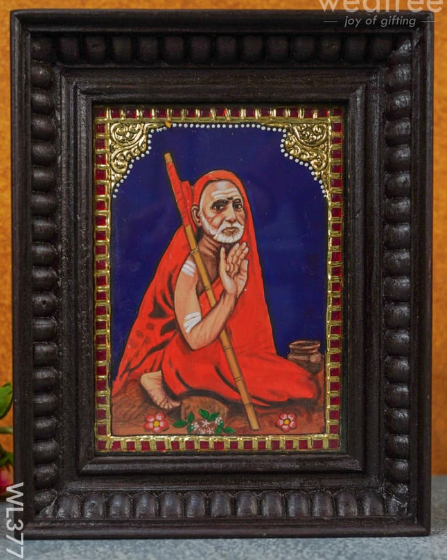 Tanjore Painting Periyava - Flat (Gold Foil) 8X6 Inch Wl3772