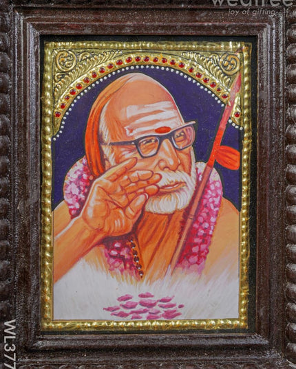 Tanjore Painting Periyava - 10X8 Inch Wl3772