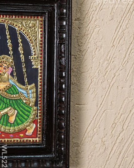 Tanjore Painting - Radha Krishna - Flat (Gold Foil) - 10x8 inch - WL5227 - Tanjore Painting