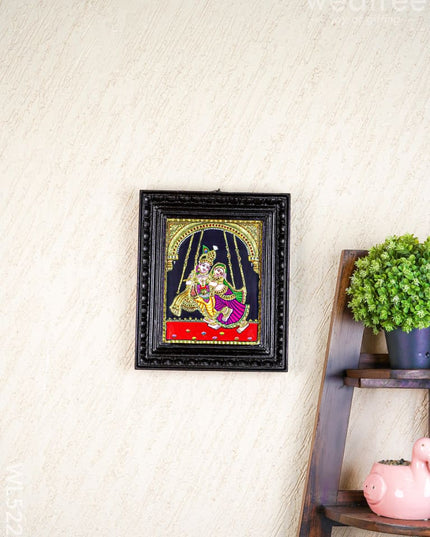 Tanjore Painting - Radha Krishna - Flat (Gold Foil) - 10x8 inch - WL5227 - Tanjore Painting