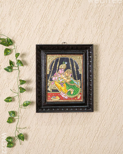 Tanjore Painting - Radha Krishna - Flat (Gold Foil) - 10x8 inch - WL5227 - Tanjore Painting