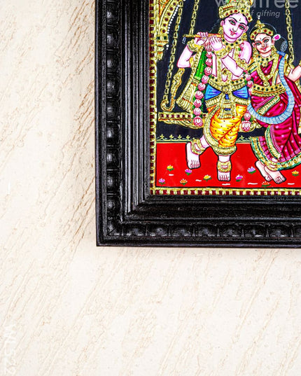 Tanjore Painting - Radha Krishna - Flat (Gold Foil) - 10x8 inch - WL5227 - Tanjore Painting