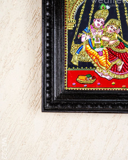 Tanjore Painting - Radha Krishna - Flat (Gold Foil) - 10x8 inch - WL5227 - Tanjore Painting