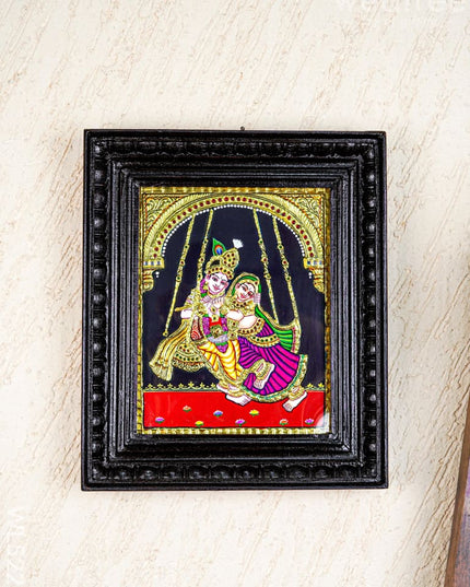 Tanjore Painting - Radha Krishna - Flat (Gold Foil) - 10x8 inch - WL5227 - Tanjore Painting