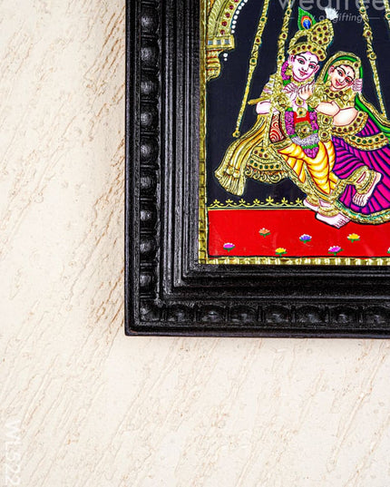 Tanjore Painting - Radha Krishna - Flat (Gold Foil) - 10x8 inch - WL5227 - Tanjore Painting