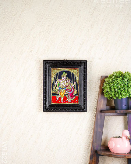 Tanjore Painting - Radha Krishna - Flat (Gold Foil) - 10x8 inch - WL5227 - Tanjore Painting