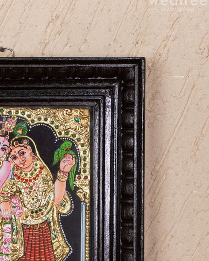 Tanjore Painting - Radha-Krishna - Flat (Gold Foil) - 10x8 inch - WL5230 - Tanjore Painting