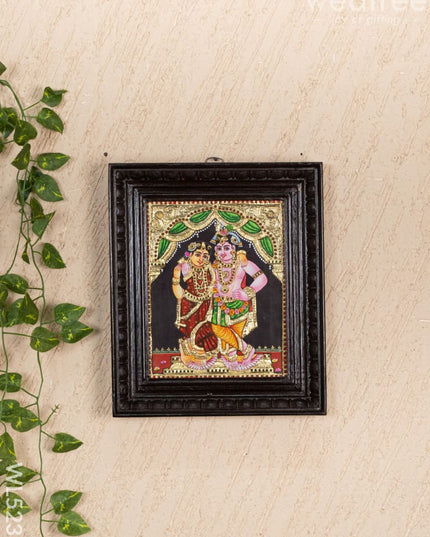 Tanjore Painting - Radha-Krishna - Flat (Gold Foil) - 10x8 inch - WL5231 - Tanjore Painting