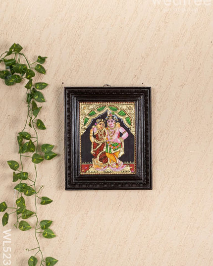 Tanjore Painting - Radha-Krishna - Flat (Gold Foil) - 10x8 inch - WL5231 - Tanjore Painting