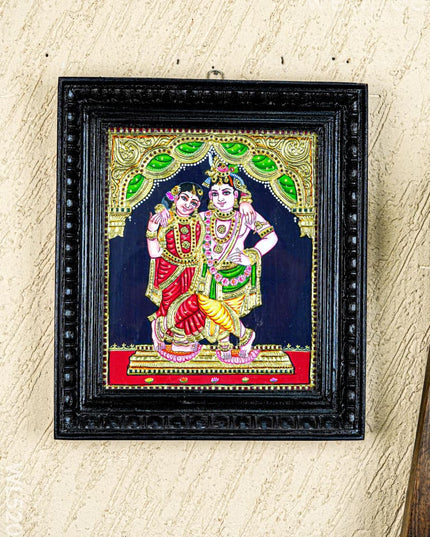Tanjore Painting - Radha-Krishna - Flat (Gold Foil) - 12x10 inch - WL5201 - Tanjore Painting