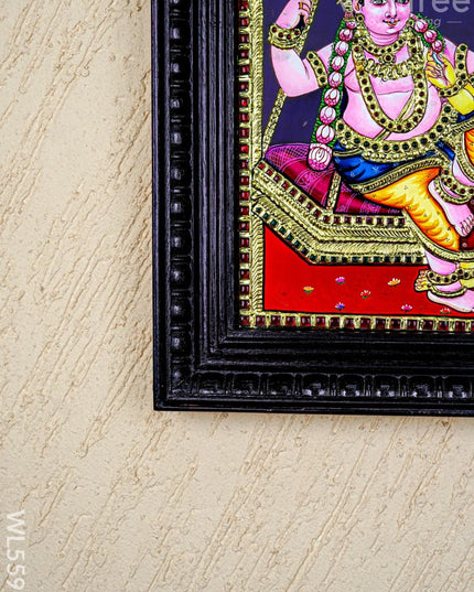 Tanjore Painting - Radha-Krishna - Flat (Gold Foil) - 15x12 inch - WL5591 - Tanjore Painting