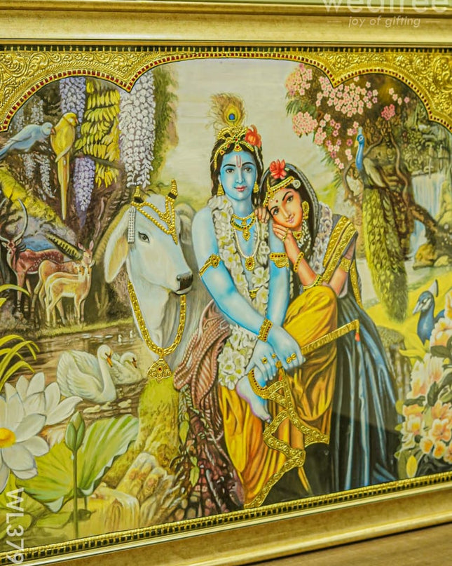 Tanjore Painting Radha Krishna - 4X3Ft Wl3798