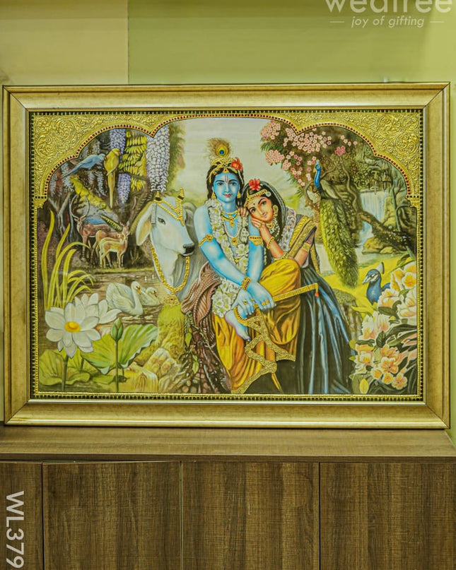 Tanjore Painting Radha Krishna - 4X3Ft Wl3798