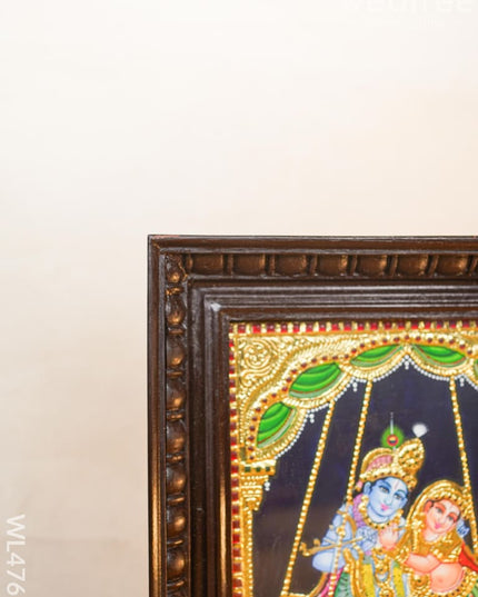 Tanjore Painting - Radha Krishna Flat (Gold Foil) 12 X 10 Inch Wl4763