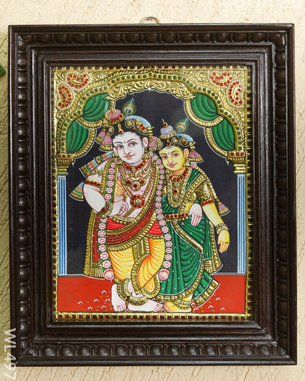 Tanjore Painting - Radhakrishna - Semi Embossed - 15*12 inch - WL4972 Tanjore Painting