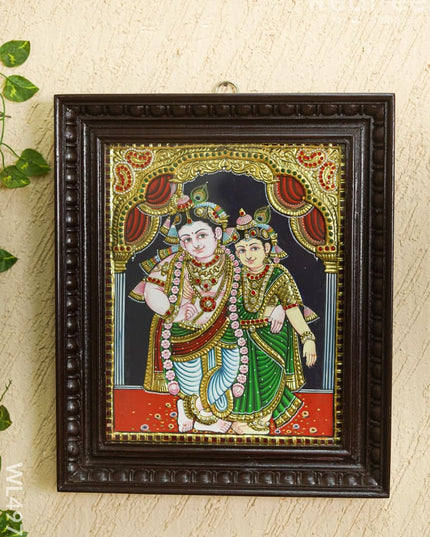 Tanjore Painting - Radhakrishna - Semi Embossed - 15*12 inch - WL4972 Tanjore Painting