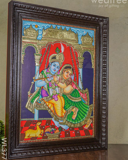Tanjore Painting Jhoola Radha Krishna - 24X18 Inch Wl3777