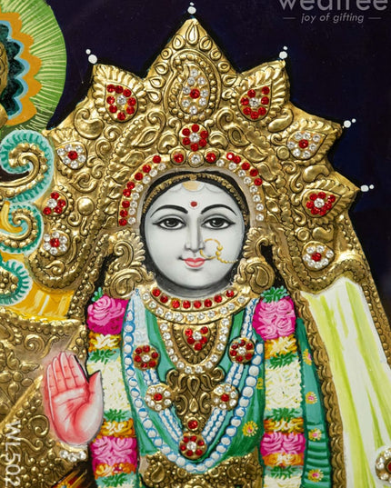 Tanjore Painting - Radha-Krishna - Semi Embossed - 24x30 inch - WL5025 Tanjore Painting