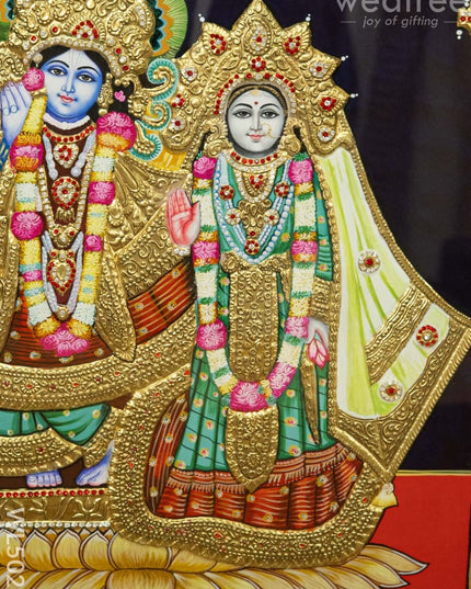 Tanjore Painting - Radha-Krishna - Semi Embossed - 24x30 inch - WL5025 Tanjore Painting