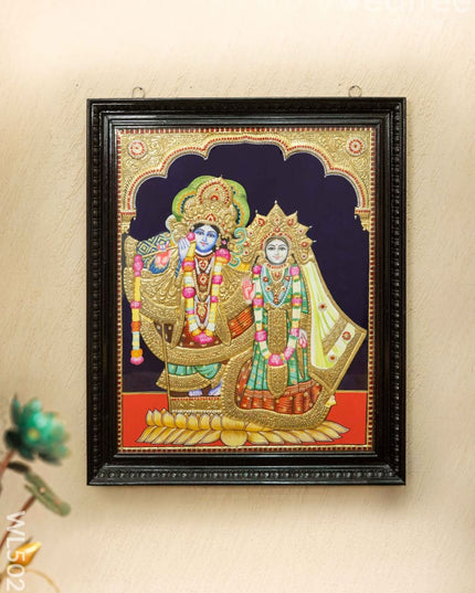 Tanjore Painting - Radha-Krishna - Semi Embossed - 24x30 inch - WL5025 Tanjore Painting