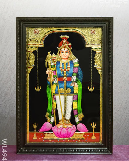 Tanjore Painting - Murugan - Semi Embossed - 3x2 Feet - WL4940 Tanjore Painting