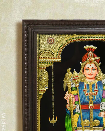 Tanjore Painting - Raja Alangara Palani Murugan - Semi Embossed - 3x2 Feet - WL4940 Tanjore Painting