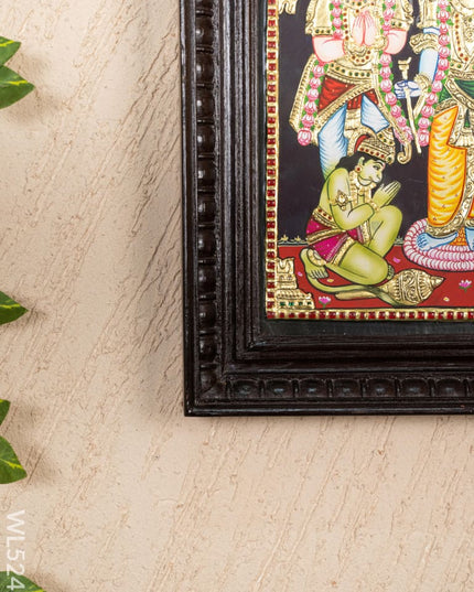 Tanjore Painting - Ram Darbar - Flat (Gold Foil) - 15x12 inch - WL5242 - Tanjore Painting