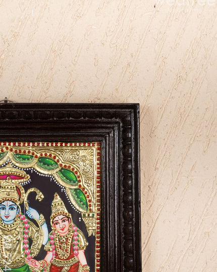 Tanjore Painting - Ram Darbar - Flat (Gold Foil) - 15x12 inch - WL5242 - Tanjore Painting