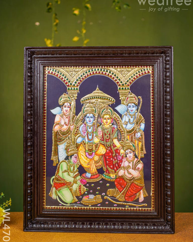 Tanjore Painting - Ram Darbar Flat (Gold Foil) 18 X 14 Inch Wl4709