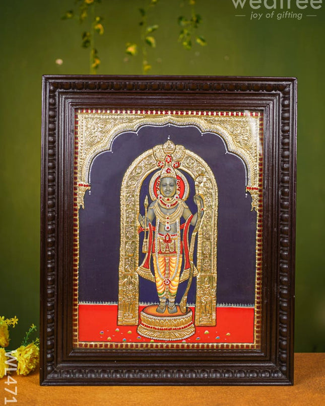 Tanjore Painting - Ayodhya Ram 20 X 16 Inch Semi Embossed Wl4713
