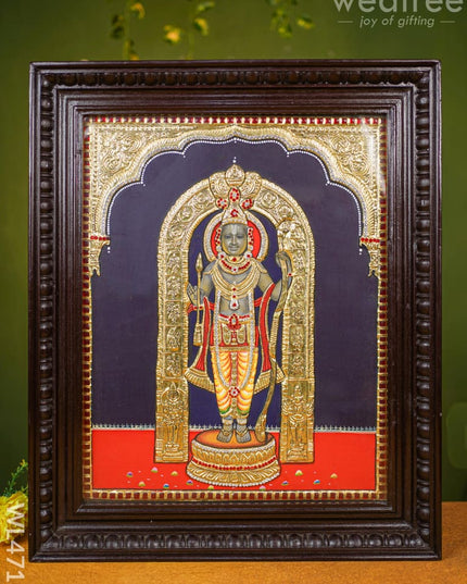 Tanjore Painting - Ayodhya Ram 20 X 16 Inch Semi Embossed Wl4713