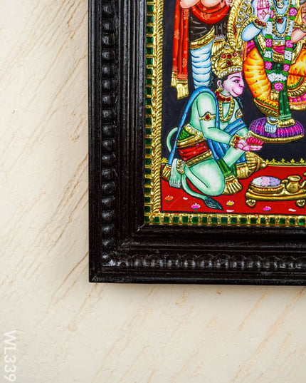 Tanjore Painting - Ramar Pattabhishekam - Semi Embossed - 15x12 inch - WL3398 - Tanjore Painting
