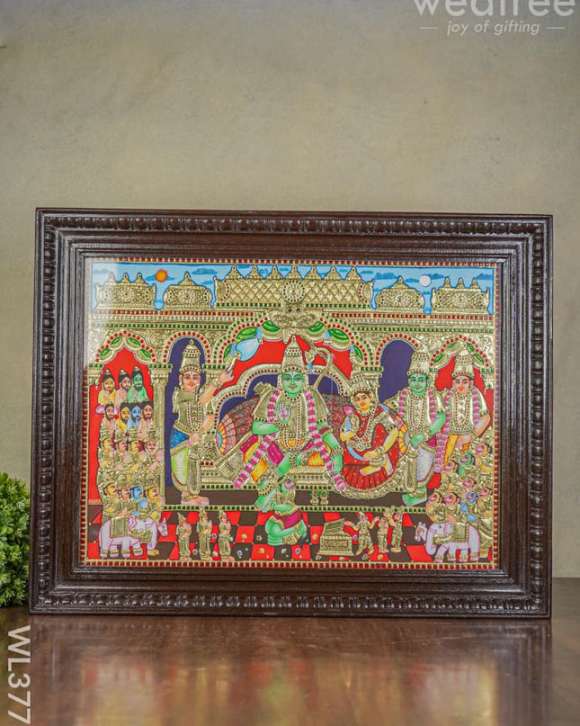 Tanjore Painting Ramar Pattabishekam - 24X18 Inch Wl3776