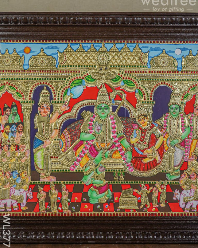 Tanjore Painting Ramar Pattabishekam - 24X18 Inch Wl3776