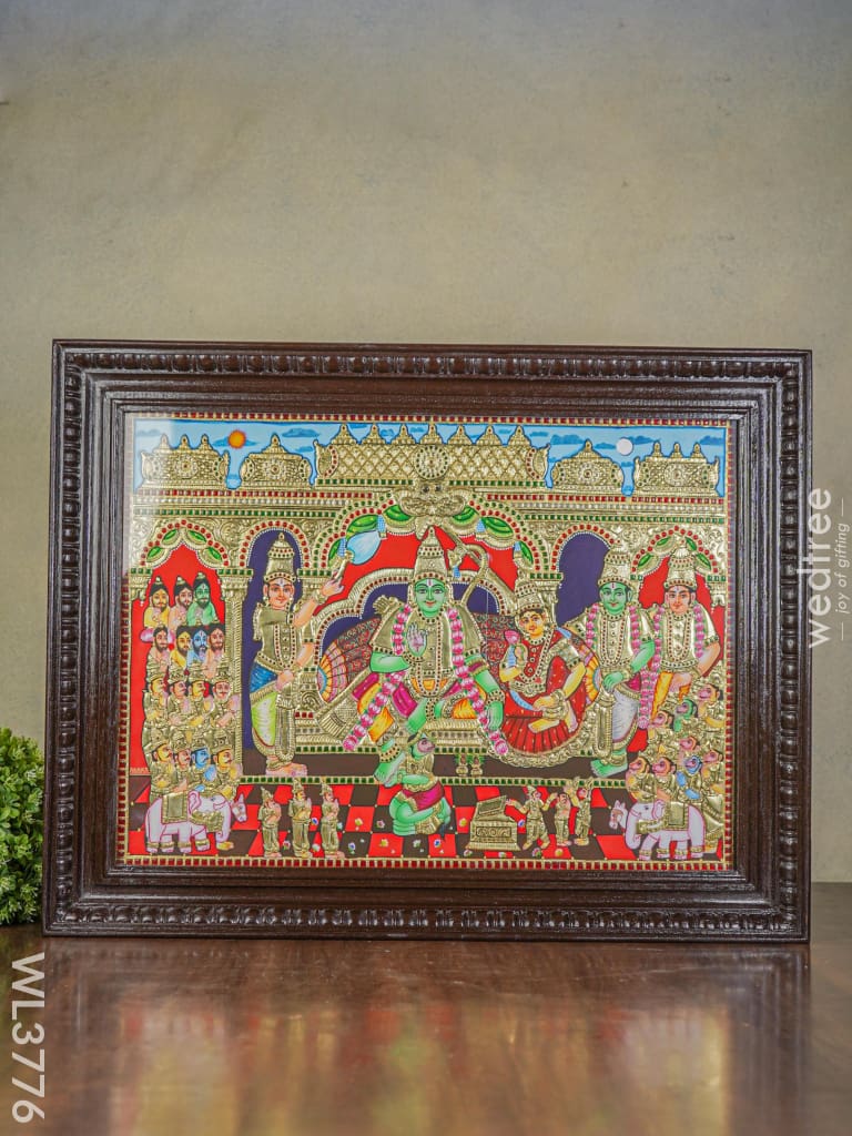 Tanjore Painting Ramar Pattabishekam - 24X18 Inch Wl3776