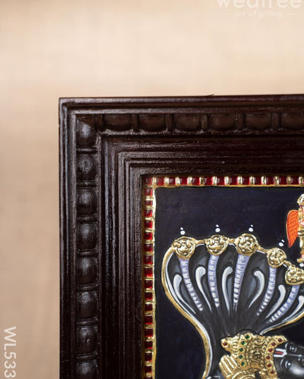Tanjore Painting - Ranganathar - Flat (Gold Foil) - 15x12 inch - WL5330 - Tanjore Painting