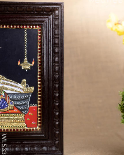 Tanjore Painting - Ranganathar - Flat (Gold Foil) - 15x12 inch - WL5330 - Tanjore Painting