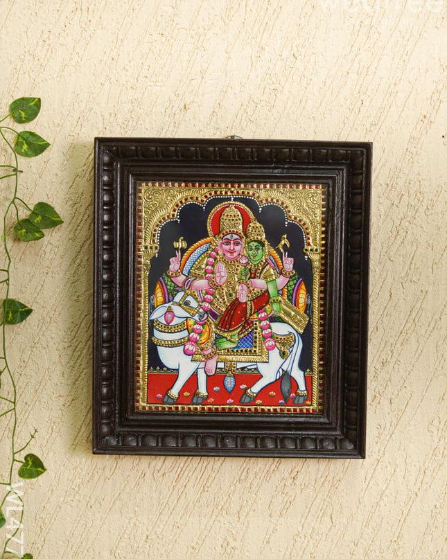 Tanjore Painting - Rishaba Vaghana - Flat (Gold Foil) - 12x10 inch - WL4770 Tanjore Painting