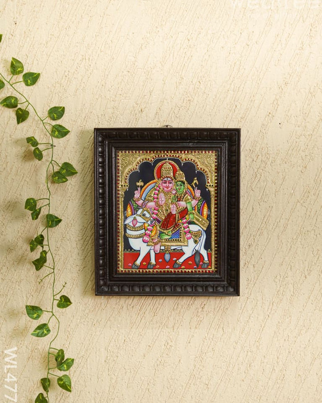Tanjore Painting - Rishaba Vaghana - Flat (Gold Foil) - 12x10 inch - WL4770 Tanjore Painting