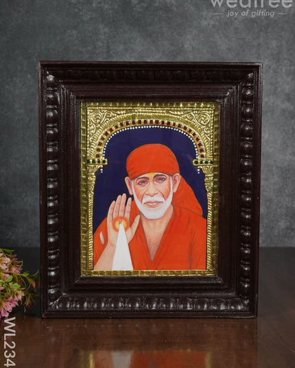 Tanjore Painting Sai Baba- 10 X 8 (Medium ) - Wl2341