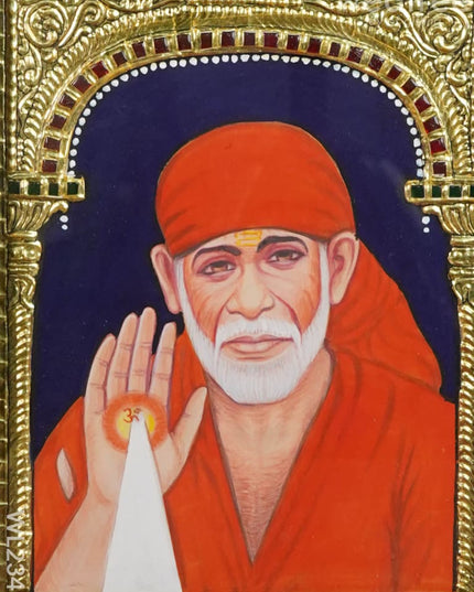 Tanjore Painting Sai Baba- 10 X 8 (Medium ) - Wl2341