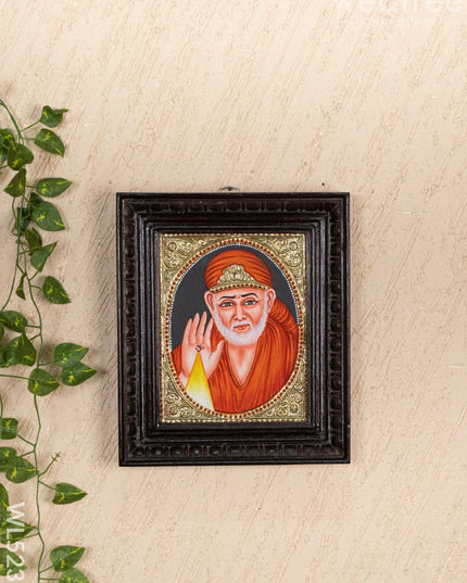 Tanjore Painting - Sai Baba - Flat (Gold Foil) - 10x8 inch - WL5232 - Tanjore Painting